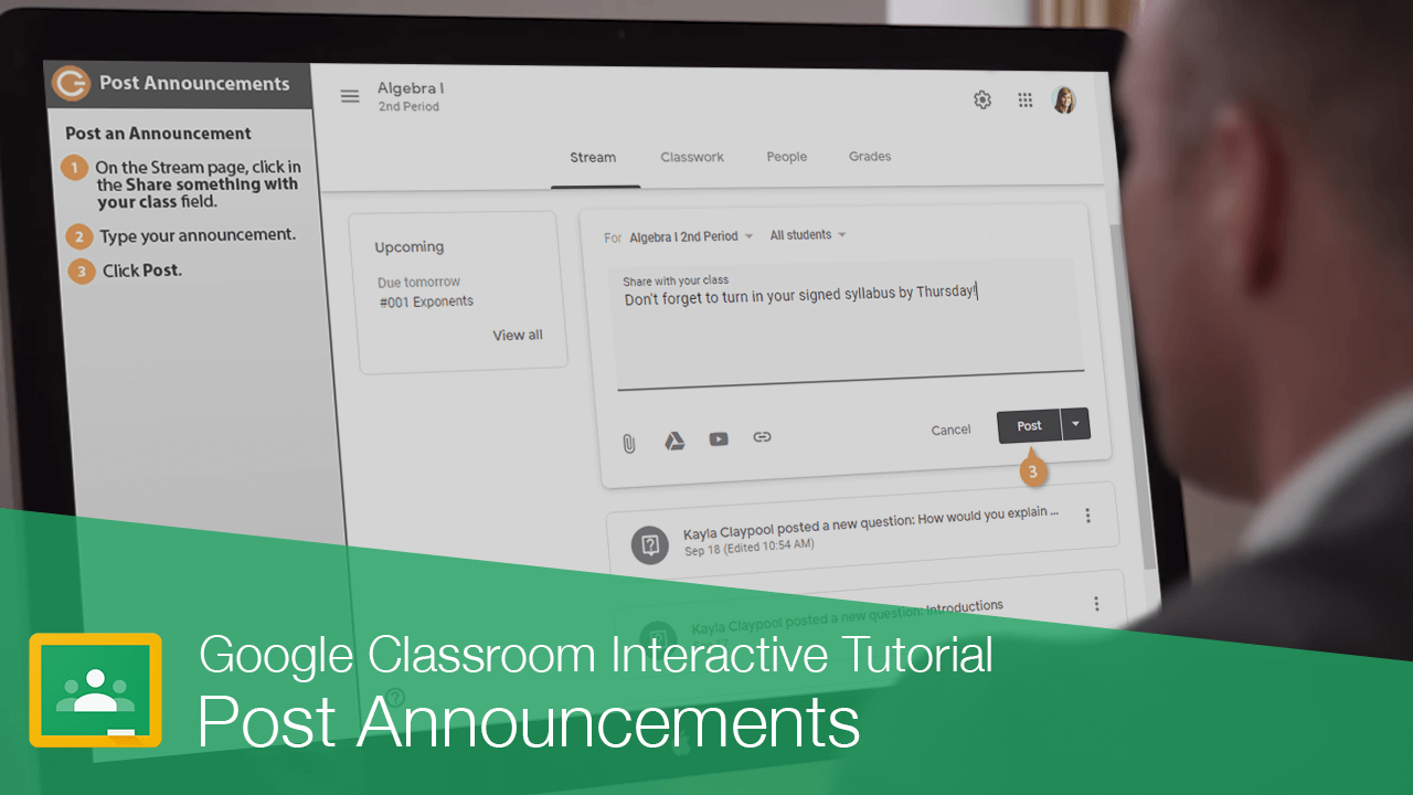 Post Announcement in Google Classroom